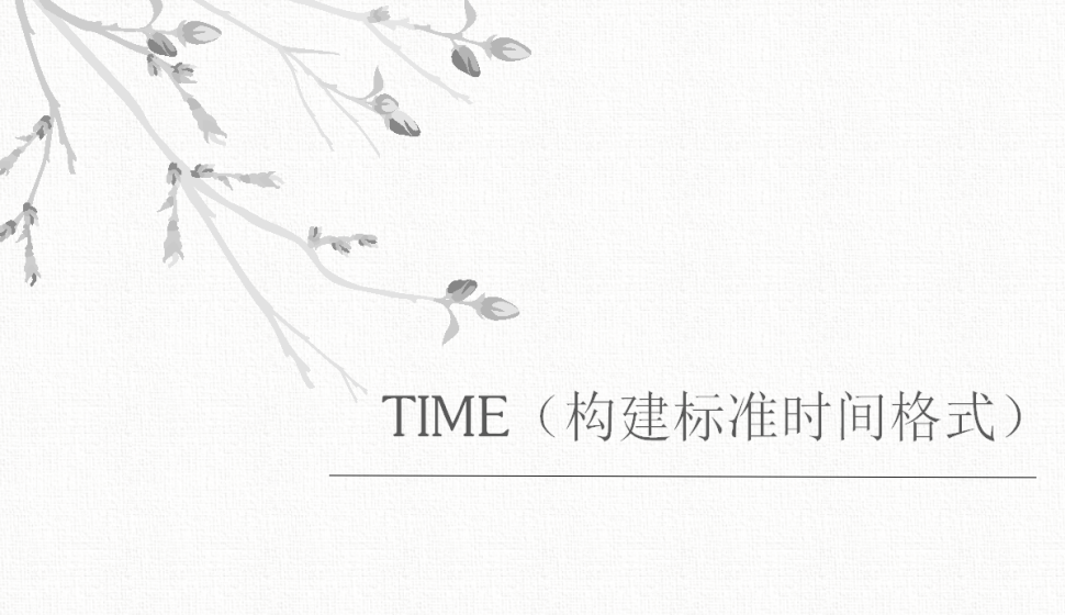 TIME（構(gòu)建標(biāo)準(zhǔn)時間格式）